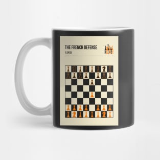 Chess The French Defence Minimalistic book cover chess opening art. Mug